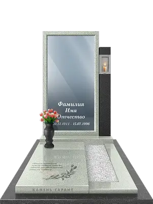 Памятник из светлого и черного гранитов